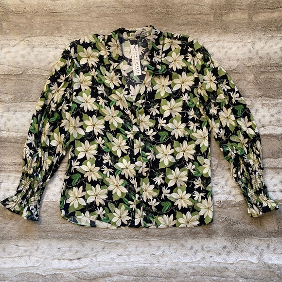 NWT💕Alice + Olivia Julius Floral Print Blouse Size S - Picture 5 of 15